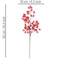 Keinotekoinen ruusunmarjan oksa kiiltävillä marjoilla, 62cm | Floristik24.fi