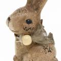 Floristik24 Koristeelliset hahmot kanit höyhenillä ja puuhelmillä ruskea valikoituja 7cm x 4,9cm K 10cm 2kpl