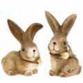 Floristik24 Koristeelliset hahmot kanit höyhenillä ja puuhelmillä ruskea valikoituja 7cm x 4,9cm K 10cm 2kpl