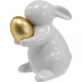 Floristik24 Kani kultamunan keramiikka, pääsiäiskoristelu tyylikäs valkoinen, kultainen H15cm