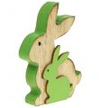 Floristik24 Koristeellinen puinen kani lapsen kanssa 9cm eri värejä 6kpl