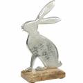 Floristik24 Bunny Stand pääsiäinen puinen pohja pääsiäispupu metalli pääsiäinen koristelu
