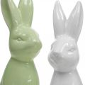 Floristik24 Rabbit Ceramic White, Cream, Green Easter Bunny Deco Figuuri H13cm 3kpl