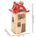 Keraaminen Talon Koristesetti Pienet Talot Punakatolla 8cm 2kpl | Floristik24.fi