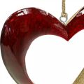 Floristik24 Sydän puuta, deco sydän ripustettavaksi, sydän deco punainen H15cm