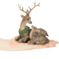 Koristeellinen peuraperheen figuuri, jossa on lunta talvikoristeena, 17 cm | Floristik24.fi