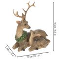 Koristeellinen peuraperheen figuuri, jossa on lunta talvikoristeena, 17 cm | Floristik24.fi