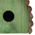 Floristik24 Riippuva koristeellinen lintumaja pyöreällä katolla puunvihreä ruskea 16,5×10×17cm