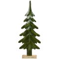 Puinen koristeellinen joulukuusi vihreä kiiltävä efekti 23,5×5×60cm