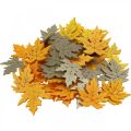 Floristik24 Scatter koristelu syksy, vaahteranlehdet, syksyn lehdet kultaiset, oranssit, keltaiset 4cm 72p