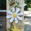 Floristik24 Puukukkia, kesäkoristeita, koiranputkea kelta-valkoisia, koristekukkia ripustettavaksi 4kpl