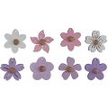 Floristik24 Puiset kukat riippuvat koristeet puu violetti, pinkki, valkoinen 4,5cm 24kpl