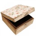 Floristik24 Puinen laatikko kannella korurasia puinen laatikko 20×20×9,5cm