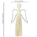 Puinen enkeli, luonnollinen suojelusenkeli, puinen hahmo, moderni, korkeus 27,5 cm | Floristik24.fi