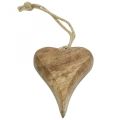 Floristik24 Puinen sydänriipus sydänpuinen koristelu ripustettavaksi 10cm 3kpl
