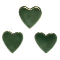 Floristik24 Puiset sydämet koristesydämet vihreä kiiltävä puu 4,5cm 8kpl