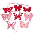 Floristik24 Puiset perhoset roikkumaan vaaleanpunaisina 8cm - 10cm 24kpl