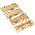 Puinen tarjotin puunkuorella ja koivupuukoristelulla 25 × 10 × 2 cm 4 kpl | Floristik24.fi