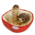 Floristik24 Koristeellinen siili sienen punavalkoisella H6cm