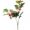 Floristik24 Keinotekoinen kuusen oksa, talvimarja, joulukoriste, kuusen luminen vihreä, punainen L63cm