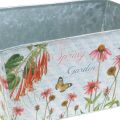 Floristik24 Jardiniere istutuslaatikko metallinen kevät koristelu 20×12×10cm