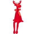 Floristik24 Koristeellinen hirvihahmo rusetilla, istuva, nukkakuvioinen hyllytasku, 54 cm
