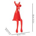 Koristeellinen hirvihahmo, nukkakuvioinen hyllyteline rusetilla, 80 cm | Floristik24.fi