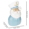 Kapteenihahmo, meriaiheinen, lasit ja hattu, 16 cm | Floristik24.fi