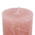 Floristik24 Vanha vaaleanpunainen kynttilä 50mm x 80mm värjätty 12kpl kautta