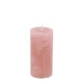 Floristik24 Vanha vaaleanpunainen kynttilä 50mm x 100mm värjätty 12kpl kautta