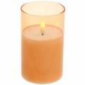Floristik24 LED-kynttilä lasissa aitoa vahaa oranssi Ø7,5cm H12,5cm