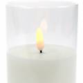 Floristik24 LED-kynttilä lasista aitoa vahaa valkoinen Ø7,5cm K10cm