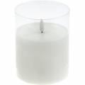 Floristik24 Kynttilän koriste LED-kynttilä lasissa aitoa vahaa valkoinen Ø10cm H13cm