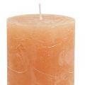 Floristik24 Yksiväriset kynttilät Oranssi Persikka pilarikynttilät 70×100mm 4kpl
