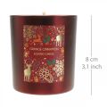 Floristik24 Tuoksukynttilä jouluappelsiini, kaneli kynttilän lasi punainen Ø7/ H8cm