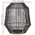 Musta kynttilänjalka, koristeellinen lyhty, lankakori, Ø24cm, K28cm | Floristik24.fi