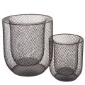 Floristik24 Musta metallinen korikynttilänjalka, Ø28,5/18 cm, 2 kpl:n setti