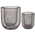 Musta metallinen korikynttilänjalka, Ø28,5/18 cm, 2 kpl:n setti | Floristik24.fi