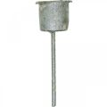Plug-in kynttilänjalka Shabby Chic harmaa Ø3cm K8,5cm 8 kpl | Floristik24.fi