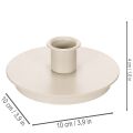 Pyöreät kermanväriset kynttilänjalat kartiokynttilöille, pöytäkoriste, 10 cm, 2 kpl | Floristik24.fi