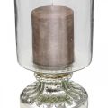 Floristik24 Lyhty lasi kynttilän lasi antiikki look hopea Ø13cm H24cm