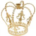 Floristik24 Kruunu kynttilänjalalla, koriste jouluksi, metallikoristeet, koristekruunu kultainen Ø19,5cm H16cm