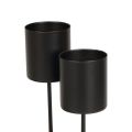 Floristik24 Kynttilänjalka, musta, Ø3,2 cm, 4 kpl