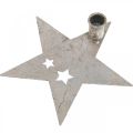 Floristik24 Metallikoristelutähti, kartiomainen kynttilänjalka jouluhopealle, antiikkinäköinen 20cm × 19,5cm