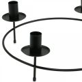 Floristik24 Kynttilänrengas, tikkukynttilät, kynttilänjalka, musta, Ø33,5 cm, K11 cm, 2 kpl