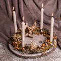 Floristik24 Kynttilänrengas kynttilänjalka metalli matta kultaa Ø35cm