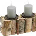 Floristik24 Pöytäkoristelu Adventtikoivu kynttilänjalka puuta 45×8cm K9cm