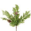Floristik24 Keinotekoinen männynoksa käpyineen, lumen peitossa, 28 cm, 6 kpl