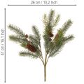 Keinotekoinen kuusenoksa kartiokoristeella, 41cm | Floristik24.fi