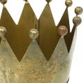 Floristik24 Deco-kruunu antiikkimessingin näköinen metallinen pöytäkoriste Ø14cm K9cm